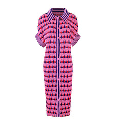 Summer Women's Heart Print Wrinkle Dress - Casual Fashion