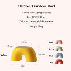 Rainbow Children's Stool - Non-slip Durable Bathroom Chair