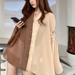 Elegant Harajuku Korean Casual Aesthetic Shirt Dress