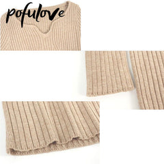 Korean V-Neck Slim Knit Sweater for Women