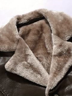 Plus Size Men's Faux Leather Business Coat for Winter