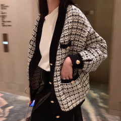 Knit Cardigan, Plaid Coat, Chanel Style Outerwear