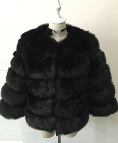 Faux Fur Fox Hair Coat for Women - Short Sleeve Design