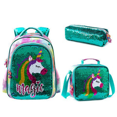 New Cute Cartoon Sequin 16-Inch Backpack Set for Kids