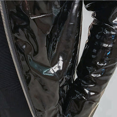 Men's Motorcycle Leather Jacket with Lapel Design