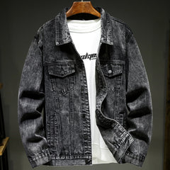 Men's Vintage Washed Ash Denim Jacket - Slim Fit