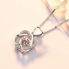 Rose Gold Heart Necklace for Women in 925 Silver