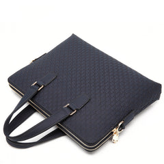 Genuine Leather Men's 14 Inch Business Handbag