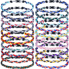 Ecally 20 Pieces Baseball Necklace 3 Braided Rope Tornado Necklace Sports Necklace Gifts for Men Player Fans Team Sports 18 Inches
