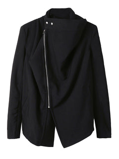 Simple Black Fall Gender-Neutral Short Jacket for Women