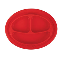 Nuby Sure Grip Miracle Mat 2-Section Plate - Toddler Suction Plate - 6+ Months - Red