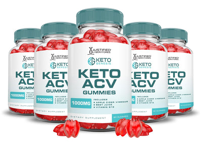 (5 Pack) Keto Genesis Keto ACV Gummies Advanced Formula 1000MG Keto Genesis Keto Gummies Apple Cider Vinegar Formulated with Pomegranate Beet Juice Powder B12 Vegan Non GMO 300 Gummys