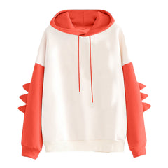 Dinosaur Cartoon Hoodie for Women - Winter Casual Wear