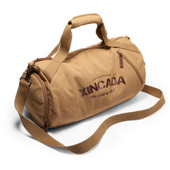Men's Large Capacity Canvas Travel Fitness Bag with Pocket
