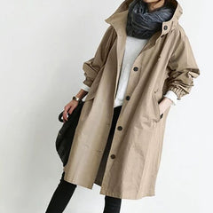 Medium Length Casual Trench Coat for Women in Autumn