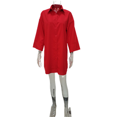 Plus Size Women’s Solid Color Turn-Down Collar Dress