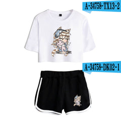 2D Custom Gacha Life Crop Top and Shorts Set