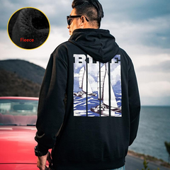 Men's Plus Size Velvet Hooded Jacket for Autumn/Winter