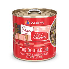 Weruva Dogs in The Kitchen The Double Dip with Beef & Wild-Caught Salmon Au Jus Dog Food 10oz Can (Pack of 12)