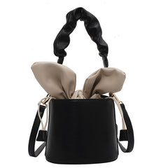 Cute Rabbit Ears Heart Tie Pleated Handbag