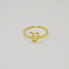 Vintage English Alphabet Ring in 18K Vacuum Plating