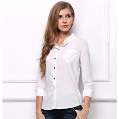2019 Casual Women's Long Sleeve Chiffon Blouse