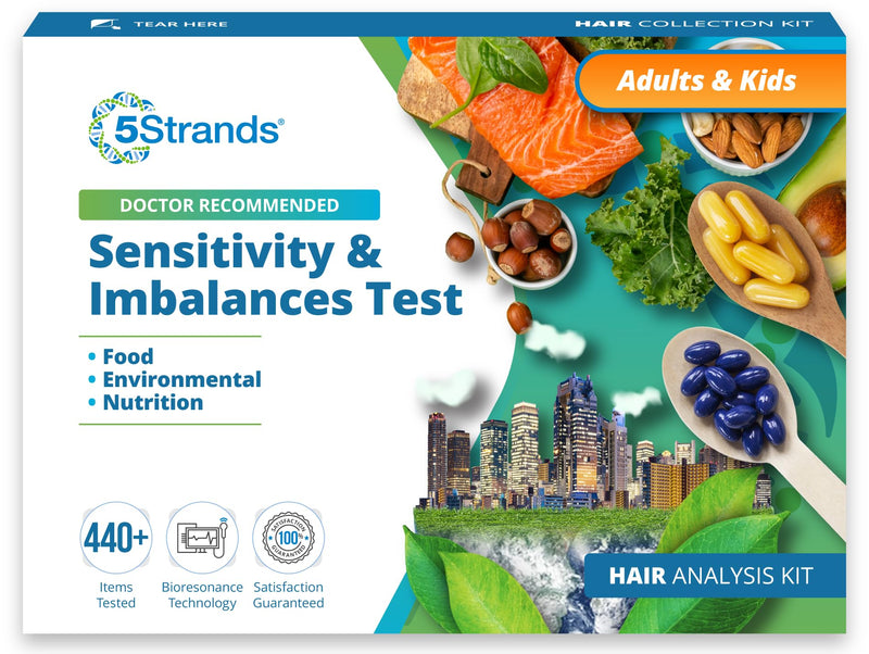 5Strands Intolerance & Deficiency Test 442 Items Tested Includes 3 Tests Food Intolerance Environment Sensitivity Nutrition Imbalance for Adults & Kids Results in 5 Days