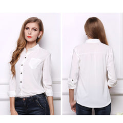 2019 Casual Women's Long Sleeve Chiffon Blouse