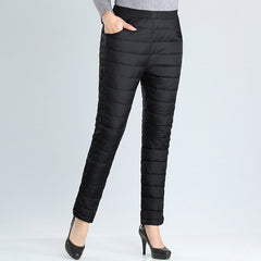 High-Waisted Thickened Plush Cotton Pants for Women