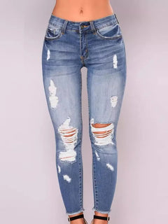 Skinny Jeans, Ripped Jeans, Stretch Denim Pants