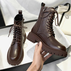 British Style Platform Ankle Boots