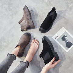 Women's Martin Boots 2020, Leather Chunky Ankle Boots