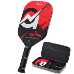 A11N Empire Edgeless Pickleball Paddle – Carbon Fiber Paddle with Longer Handle Design for Double-Handed Backhand & SuperGrit Surface Texture Technology PowerMax – Elongated Shape Red