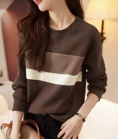 Fashionable Women's Sweater Coat - Striped Knit Top 2019