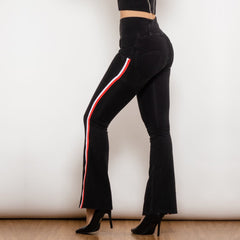 Shascullfites Melody Black Denim Flare Scrunch Jeans