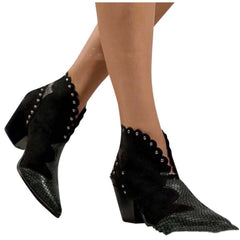 2020 Women's Pointed Toe Chunky Heel Ankle Boots