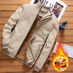 Korean Style Men's Fleece Lined Pilot Jacket