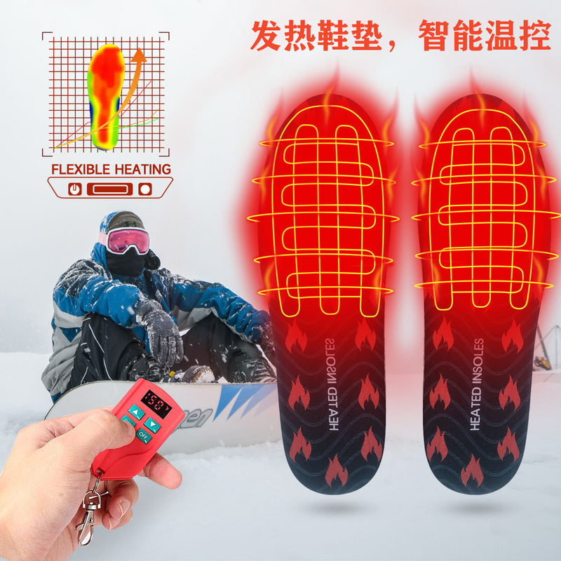 USB Heated Insoles with LED Remote Temperature Control
