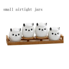 Ceramic Kitchen Spice Box Set for Household Use