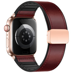 Eweison Genuine Leather Bands Compatible with Apple Watch Band 44mm 45mm 46mm 49mm for Men WomenAdjustable Magnetic Strap Top Grain Leather Wristband for iWatch Series 10 9 8 7 6 5 4 SE Ultra/Ultra 2
