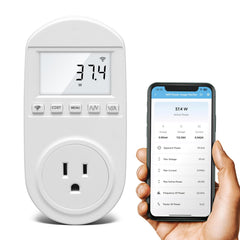 Zuomeng WiFi Electricity Usage Monitor Plug-in Power Meter with Audible Alarm Refrigerator Power Consumption Monitoring and Electricity Bill Statistics