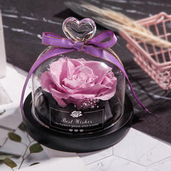 Eternal Rose Gift Box with Glass Dome Decoration