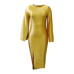 Elegant Solid Color Cape Dress for Women