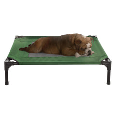 Elevated Dog Bed ? 30x24 Portable Bed for Pets with Non-Slip Feet ? Indoor/Outdoor Dog Cot or Puppy Bed for Pets up to 50lbs by Petmaker (Green)