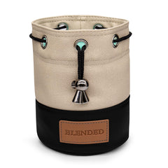 BAIRBRE Golf Valuables PouchBucket Waist Design Golf Pouch Bag with Drawstrings Golf Tee Bag Pouch Leather Golf Tee Pouch Golf Ball Bag for Men Women (Khaki+Black)