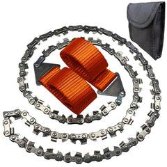 Pocket Chainsaw - 36 Inch Manual Hand Chain Saw - Pocket Saw with 48 Bidirectional Teeth - Camping Saw Survival Saw For Fast Easy Cutting - Wire Saw - Rope Saw - Cable Saw - Backpacking Gear Camp Saw