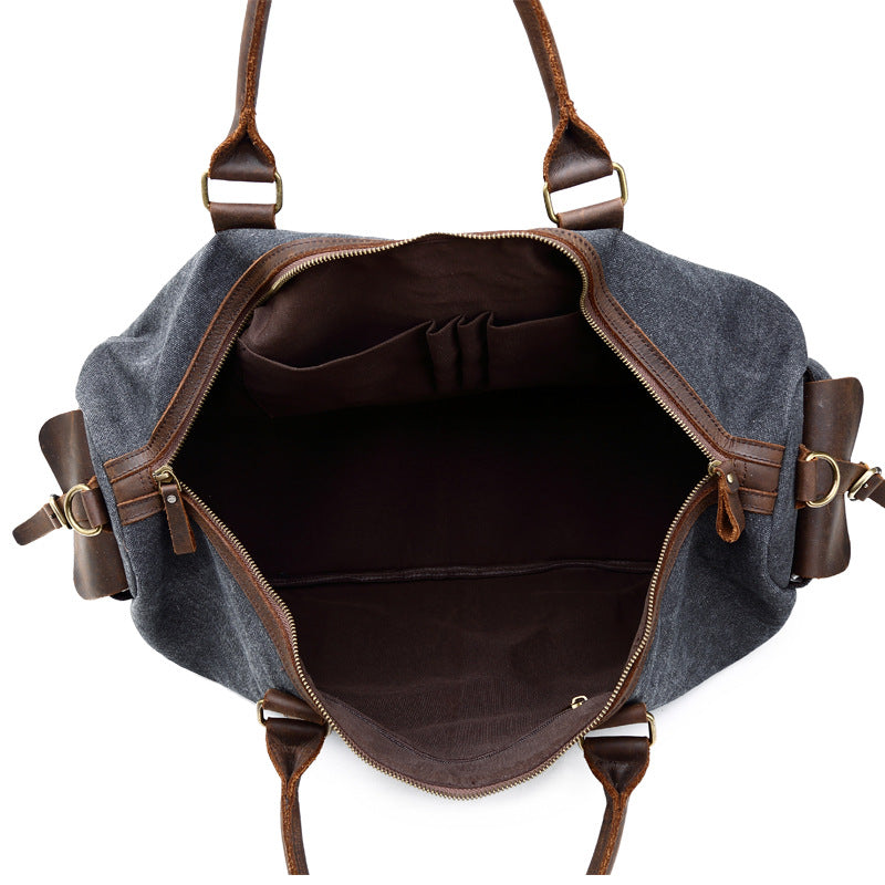 Vintage Leather Travel Bag for Men - Large Capacity