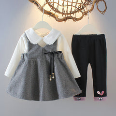 Three-Piece Western Style Suit for Girls in Autumn