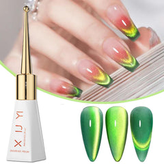ASMAYSA Green Firework Cat Eye Gel Nail Polish Neon Cateye Nail Polish for Girls Glitter Polish for Nails Shiny Gel Nail Polish for Women Forest Green Polish Magnetic Gel Nail Polish 10ML