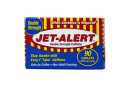 Jet Alert Double Strength Alertness Aid Caplets 200mg-90 Ct Value Packs (12)